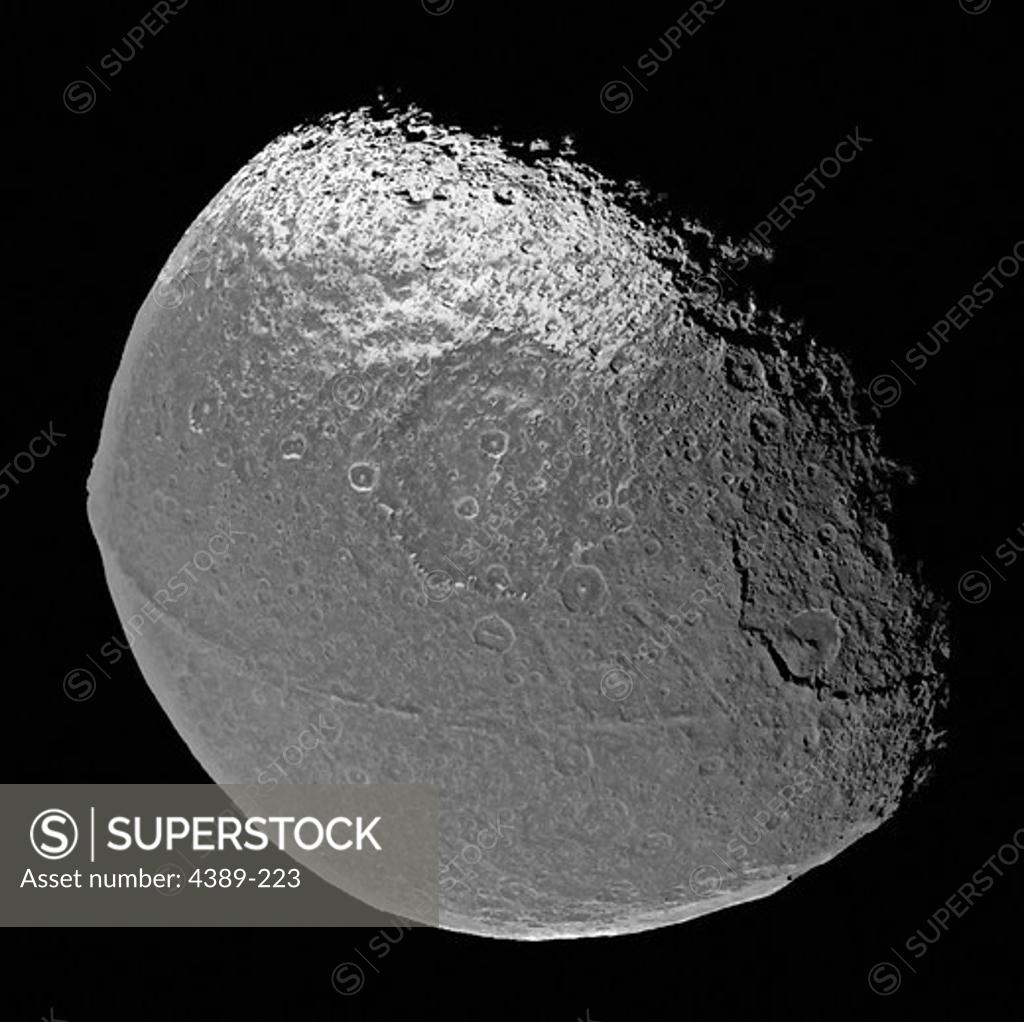 Stock Photo: 4389-223 Cassini Encounters Iapetus