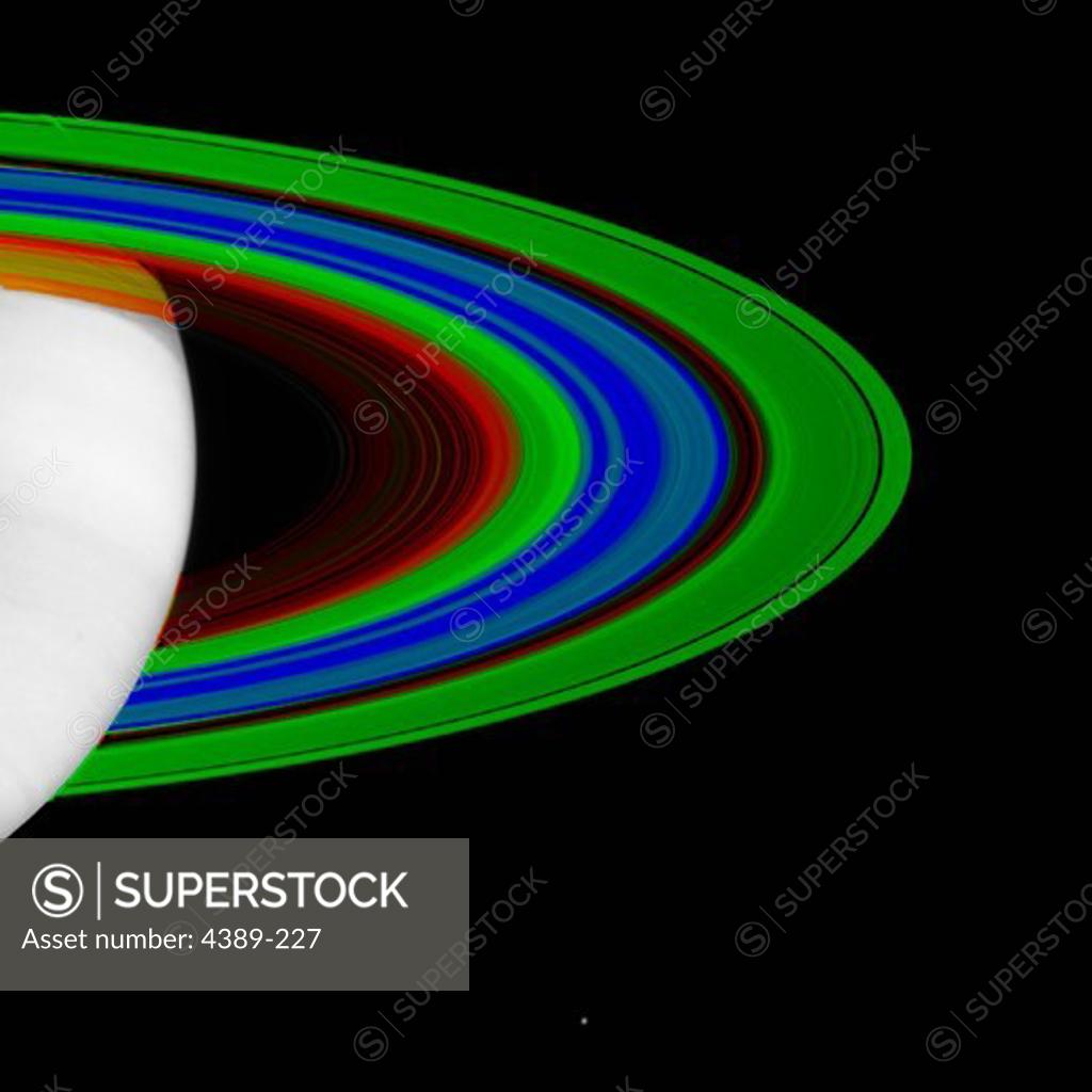 Stock Photo: 4389-227 Cassini Images the Temperature of Saturn's Rings