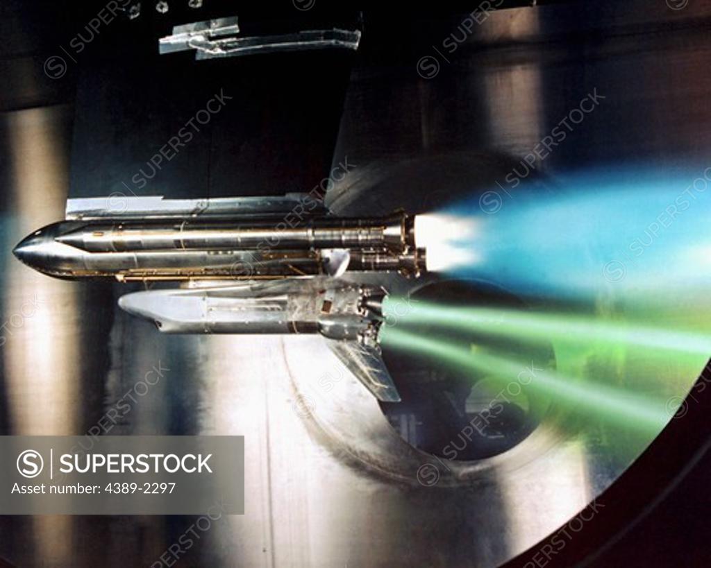 Stock Photo: 4389-2297 Testing the Shuttle Engine