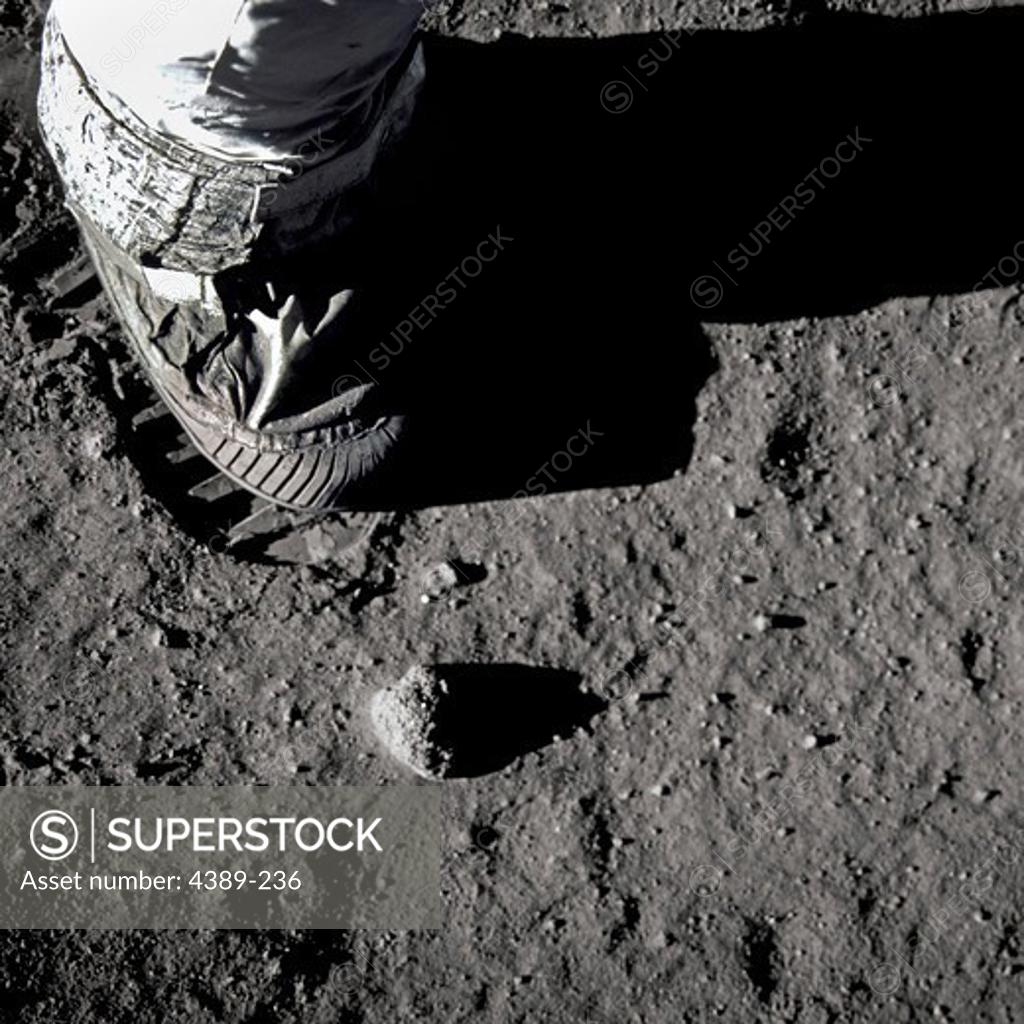 Stock Photo: 4389-236 Apollo 11 - Man Leaves His Mark on the Moon