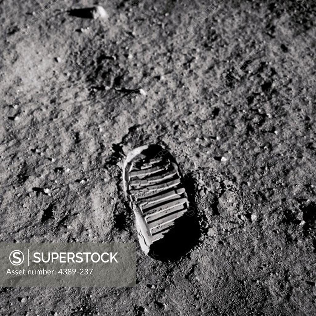 Stock Photo: 4389-237 Apollo 11 - Footprint on an Alien World