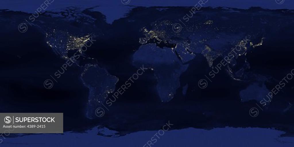 Stock Photo: 4389-2415 Earth at Night