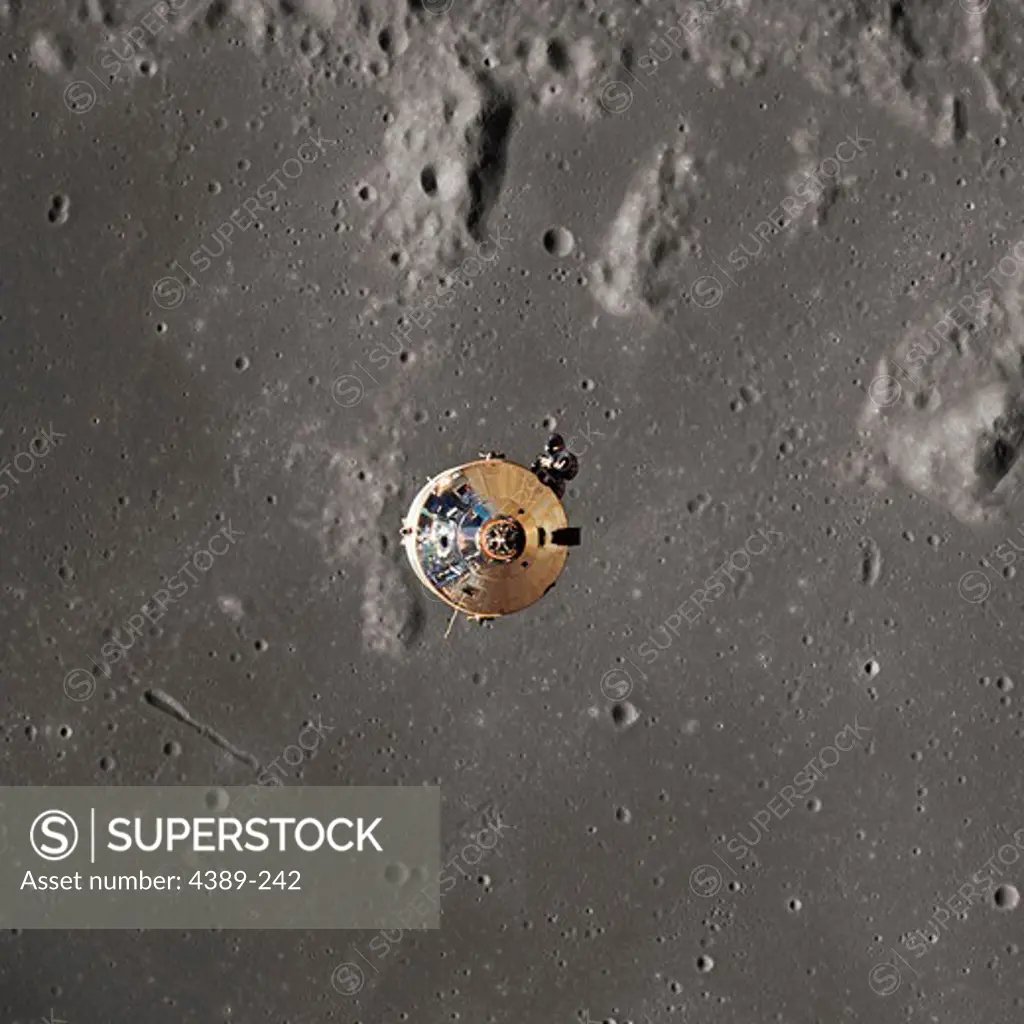 Apollo 11 - The Command Module Framed by the Moon