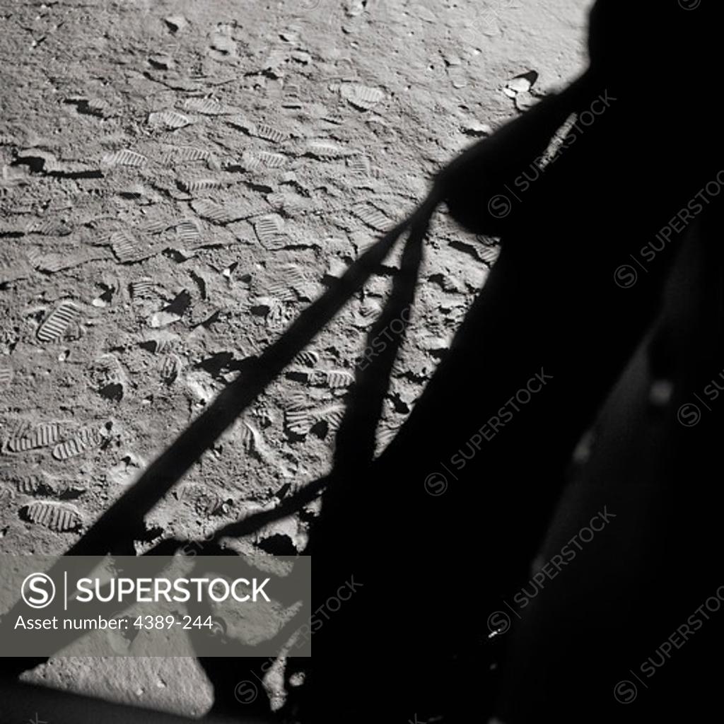 Stock Photo: 4389-244 Apollo 11 - Footprints and the Shadow of the Eagle