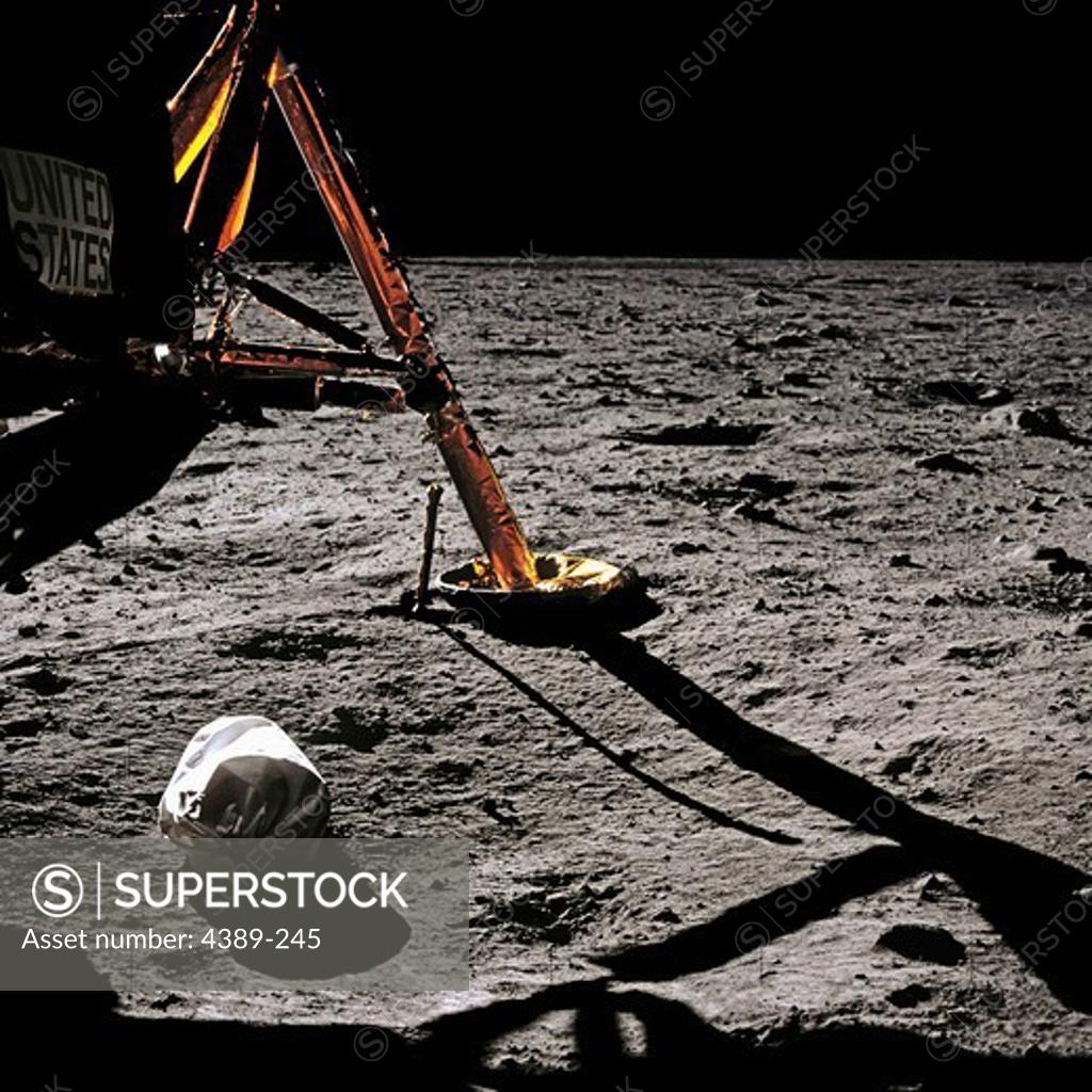 Stock Photo: 4389-245 Apollo 11 - A Bag of Equipment is Left Behind
