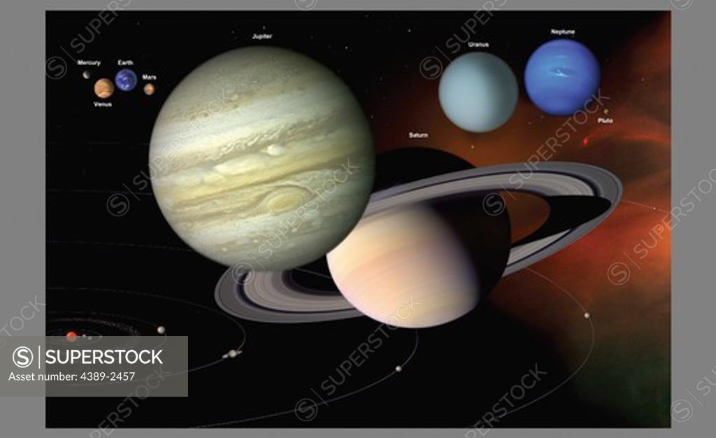 Stock Photo: 4389-2457 The Solar System