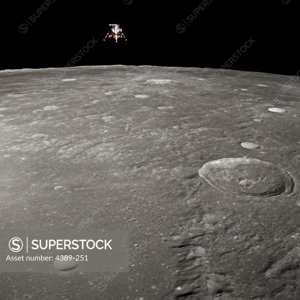 Stock Photo: 4389-251 The Apollo 12 Lunar Lander Descends