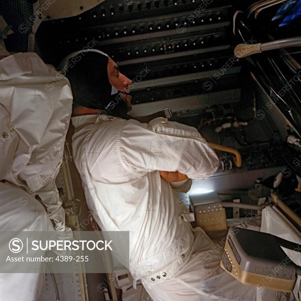 Stock Photo: 4389-255 Apollo 13 - An Astronaut Sleeps