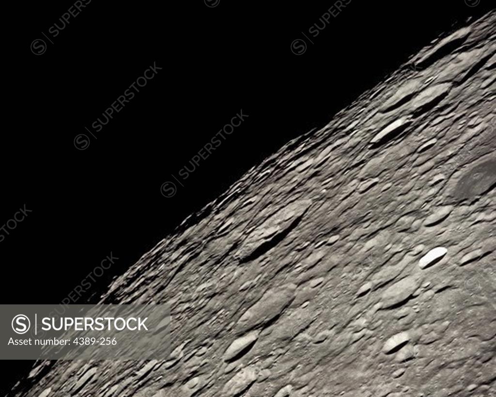 Stock Photo: 4389-256 Apollo 13 - Innumerable Craters Scar the Surface of the Moon