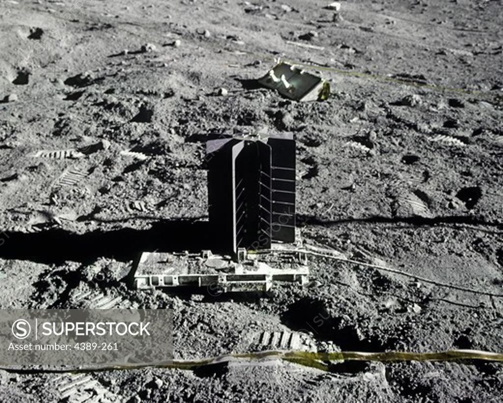 Stock Photo: 4389-261 Apollo 16 - A Nuclear Powered Generator on the Surface of the Moon