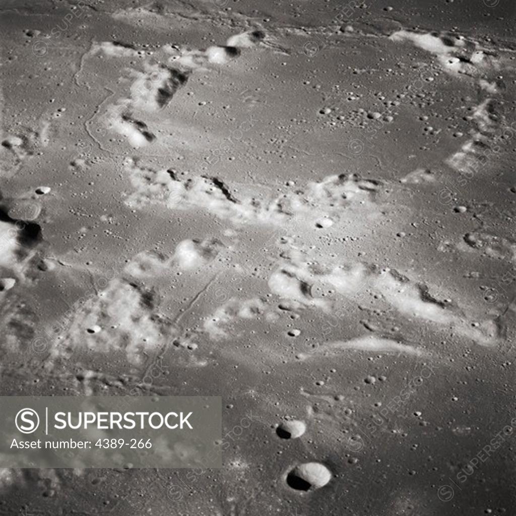 Stock Photo: 4389-266 Apollo 16 - Ancient Moon Craters