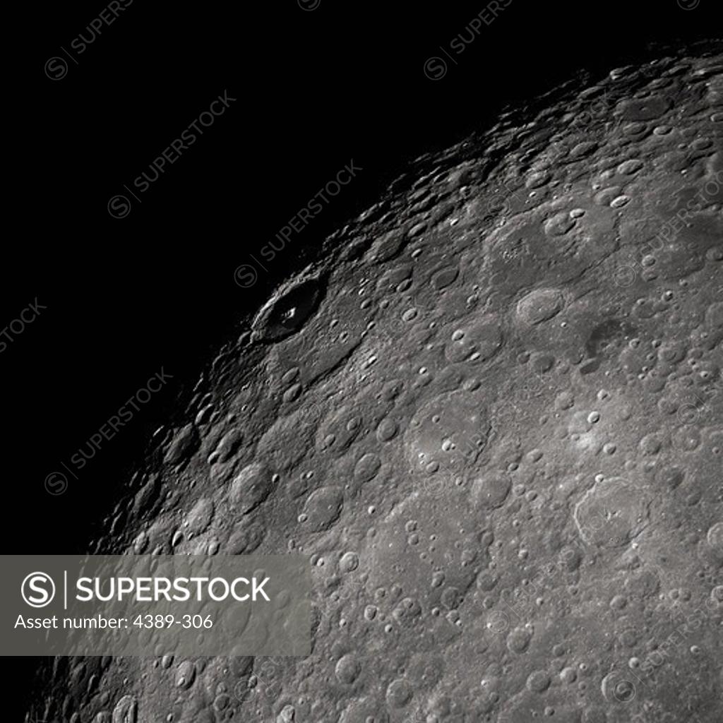 Stock Photo: 4389-306 Apollo 17 - A Heavily Cratered Moon