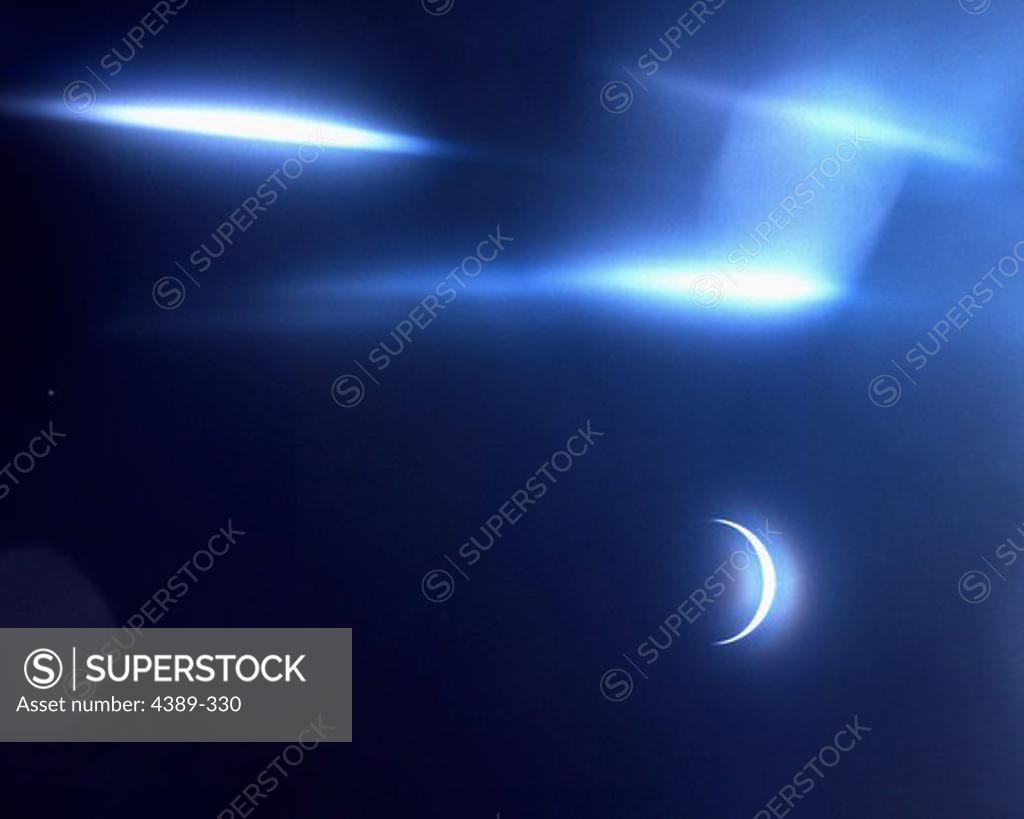 Stock Photo: 4389-330 Apollo 14 - A Small Crescent Moon