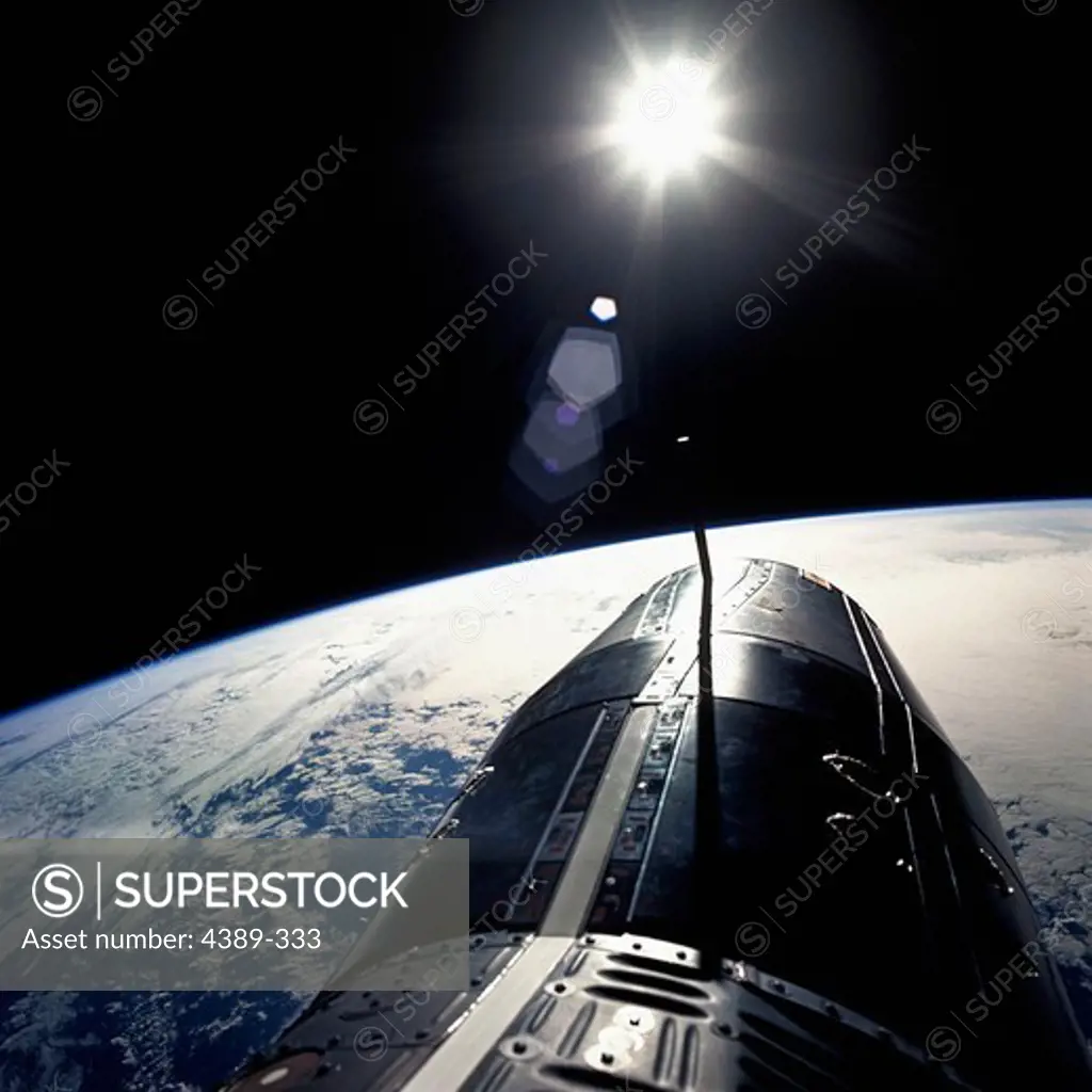 Gemini 9 Spacecraft Orbits the Earth