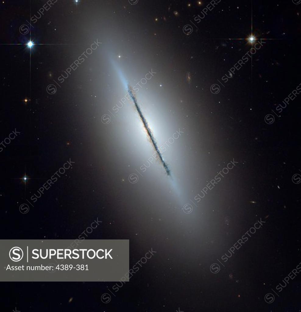 Stock Photo: 4389-381 A Lenticular Galaxy on Edge