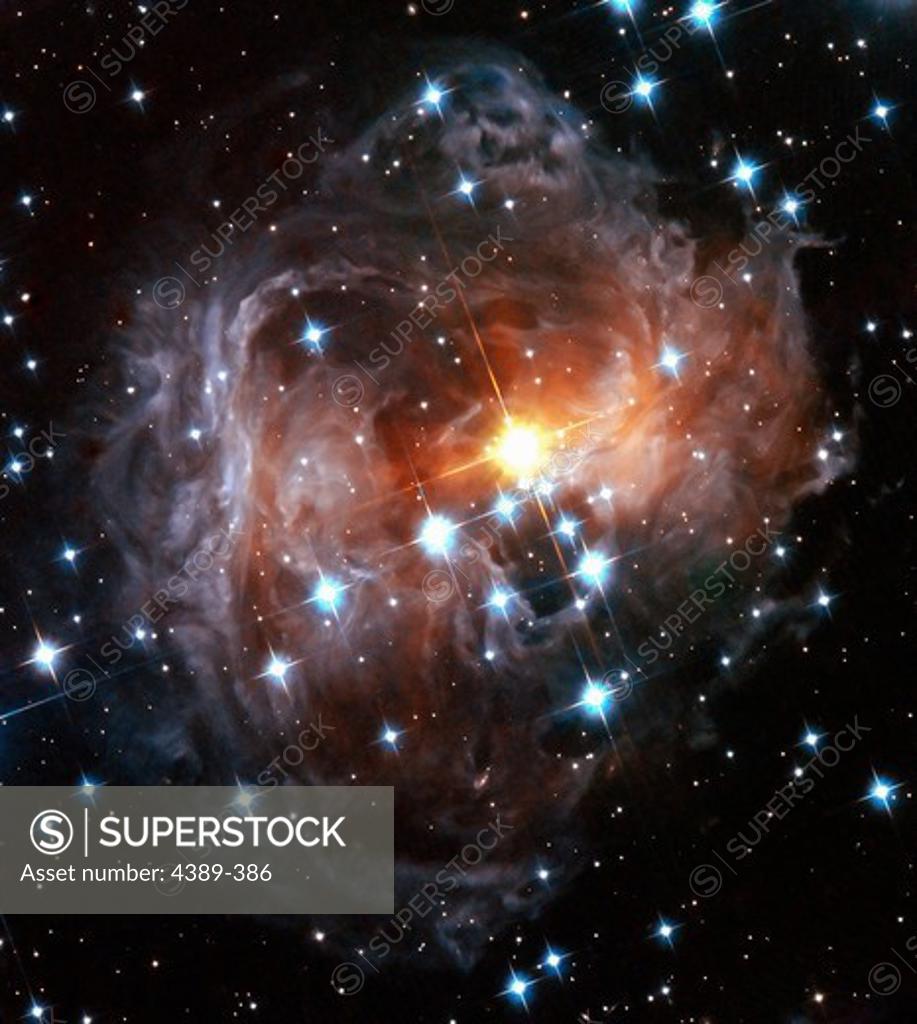 Stock Photo: 4389-386 Star Surrounded by Light Echo