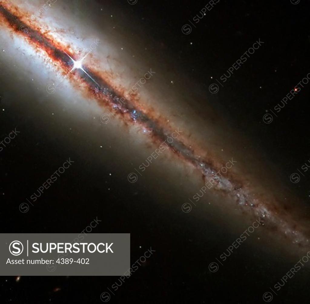 Stock Photo: 4389-402 A Spiral Galaxy on Edge