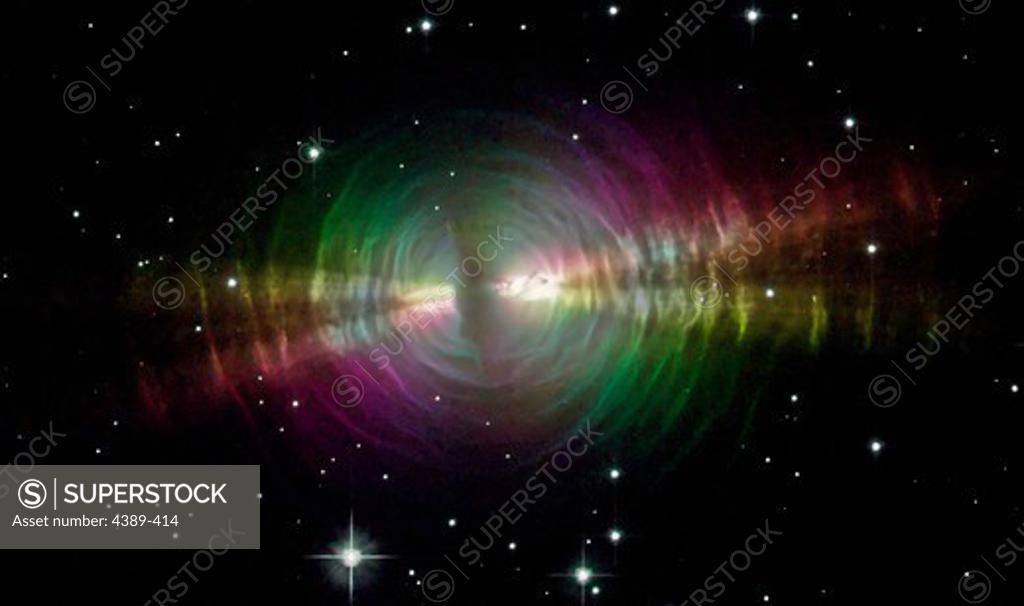 Stock Photo: 4389-414 The Egg Nebula Glows in the Night Sky