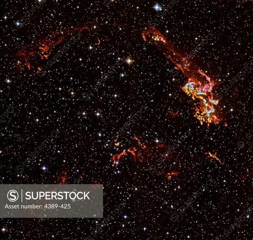 Stock Photo: 4389-425 Kepler's Supernova Remnant Trails Through the Sky