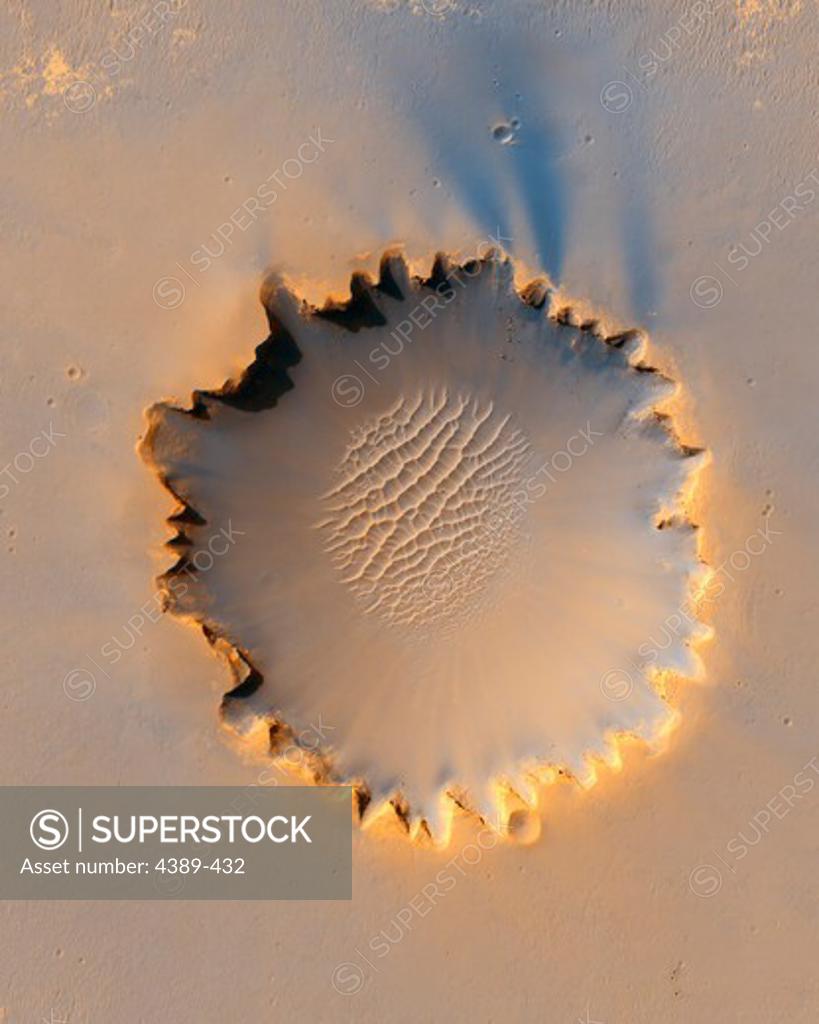 Stock Photo: 4389-432 Victoria Crater on Mars
