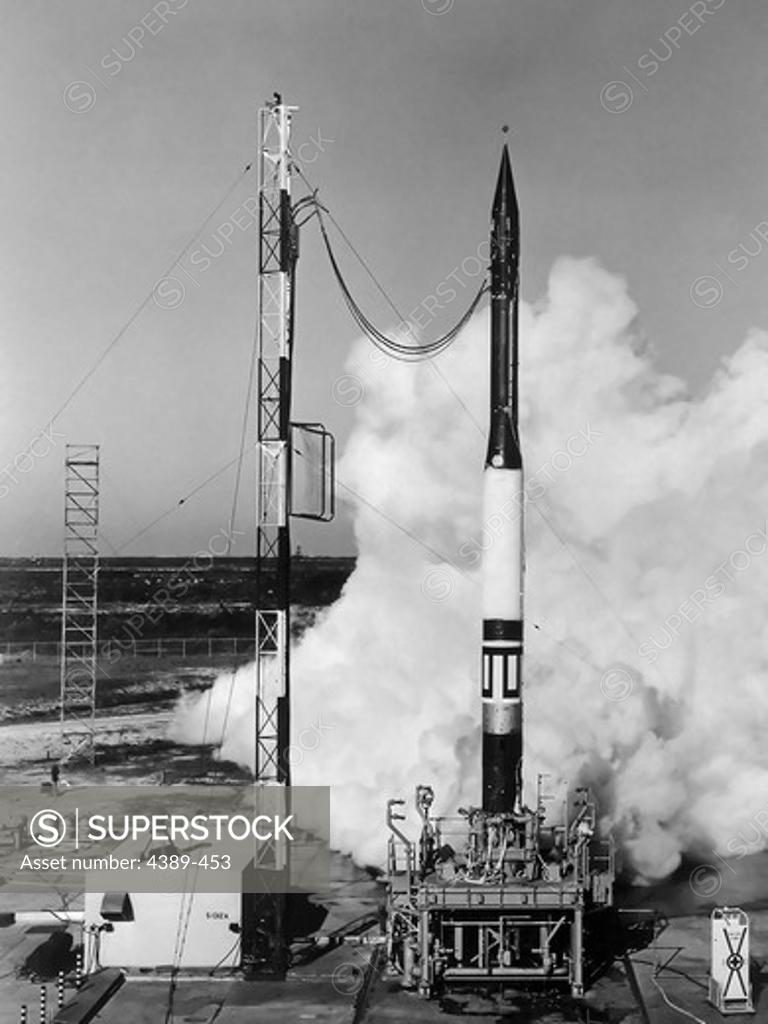 Stock Photo: 4389-453 Testing the Vanguard Rocket