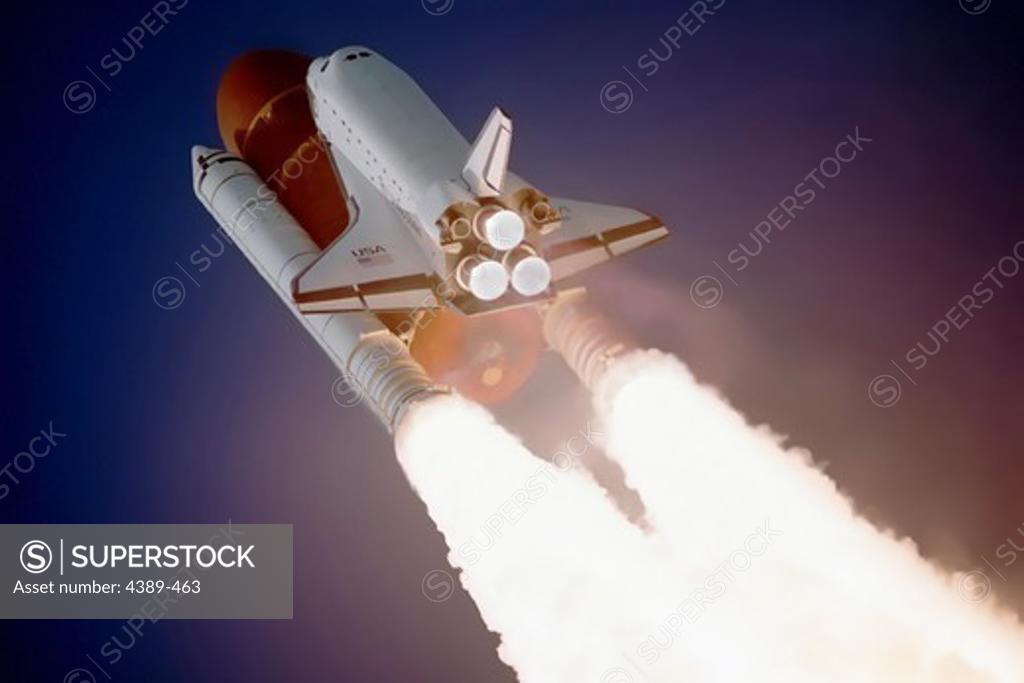 Stock Photo: 4389-463 Space Shuttle Atlantis Launches