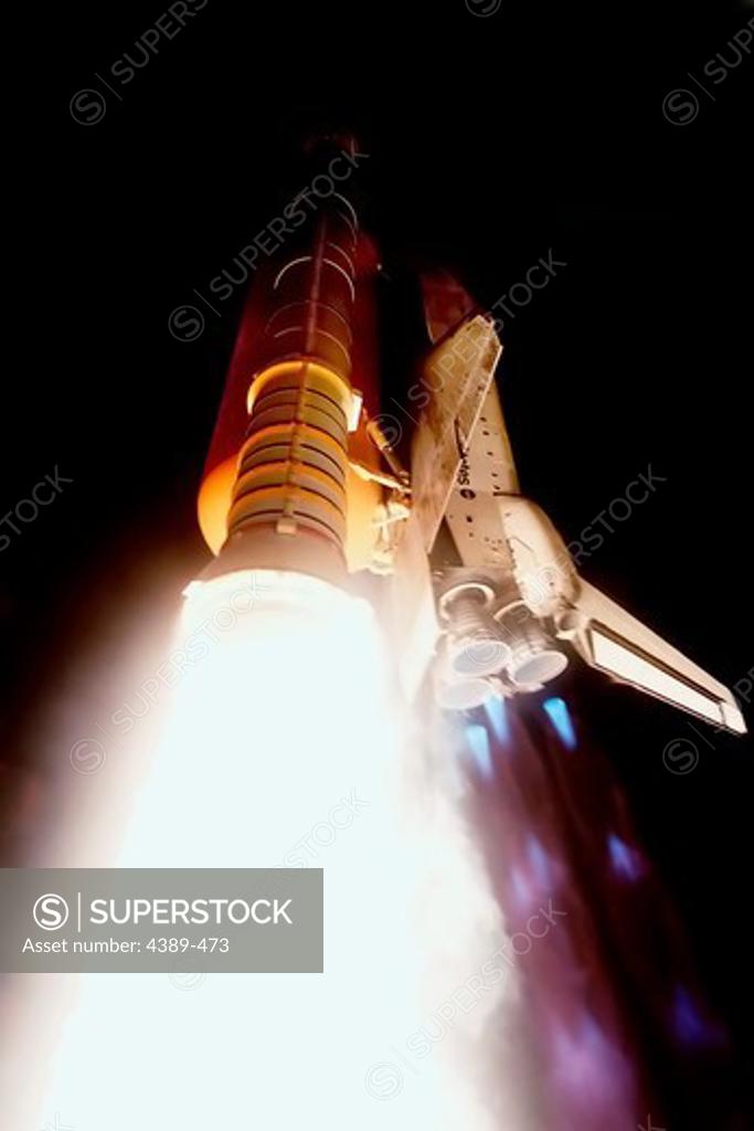 Stock Photo: 4389-473 Space Shuttle Atlantis Launching on STS-101