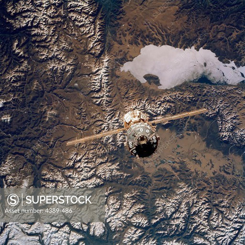 Stock Photo: 4389-486 International Space Station Over Mongolia