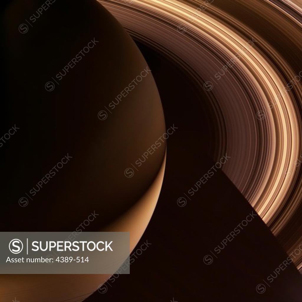Stock Photo: 4389-514 Night Falling on Saturn's Rings
