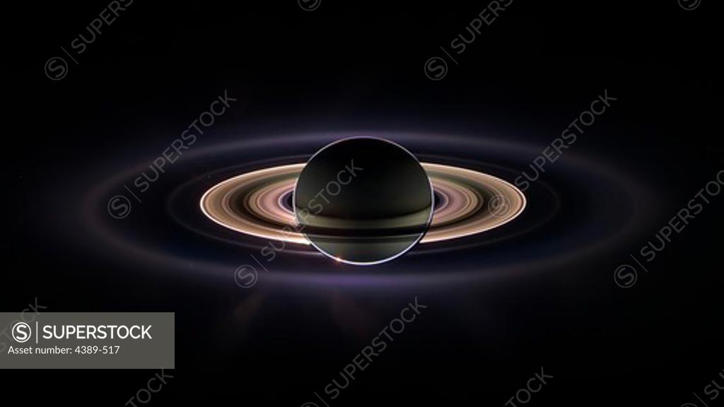 Stock Photo: 4389-517 Saturn, Backlit