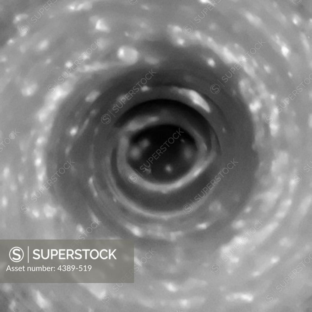 Stock Photo: 4389-519 Vortex at Saturn's South Pole