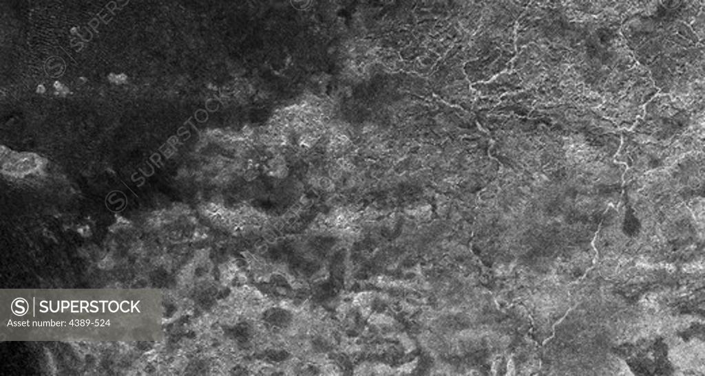 Stock Photo: 4389-524 Rivers of Xanadu on Titan