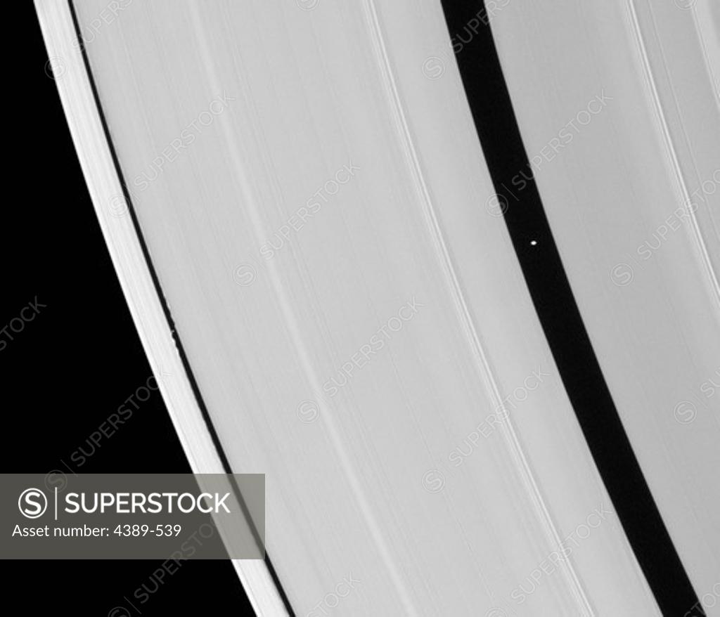 Stock Photo: 4389-539 Moons in the Gaps of Saturn's Rings