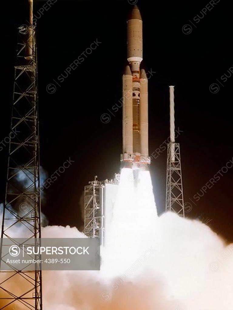 Stock Photo: 4389-550 Launch of Cassini-Huygens Probe