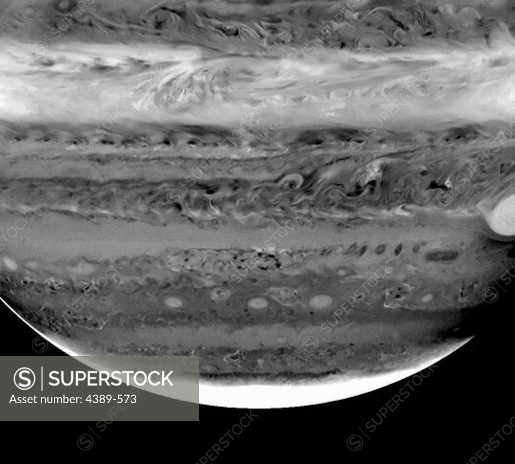 Stock Photo: 4389-573 Structures in Jupiter's Clouds