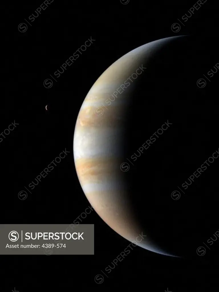 Crescent Jupiter and Io