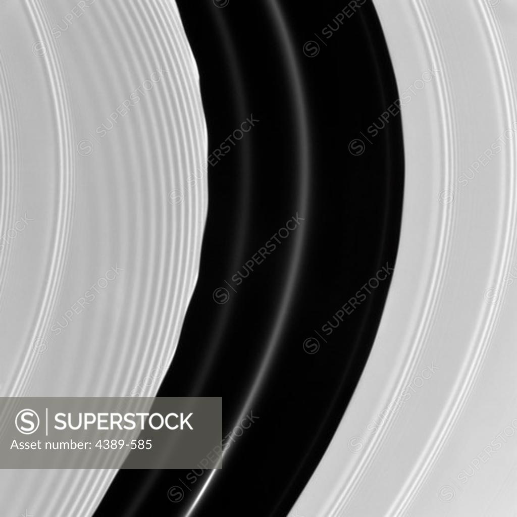 Stock Photo: 4389-585 Close-Up of Encke Gap in Saturn's Rings