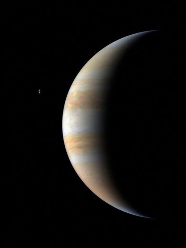 Crescent Jupiter and Io