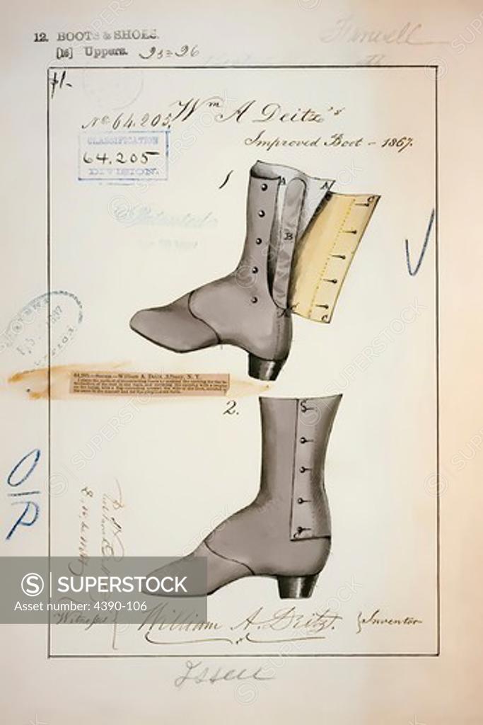 Stock Photo: 4390-106 Drawing of Improved Boot