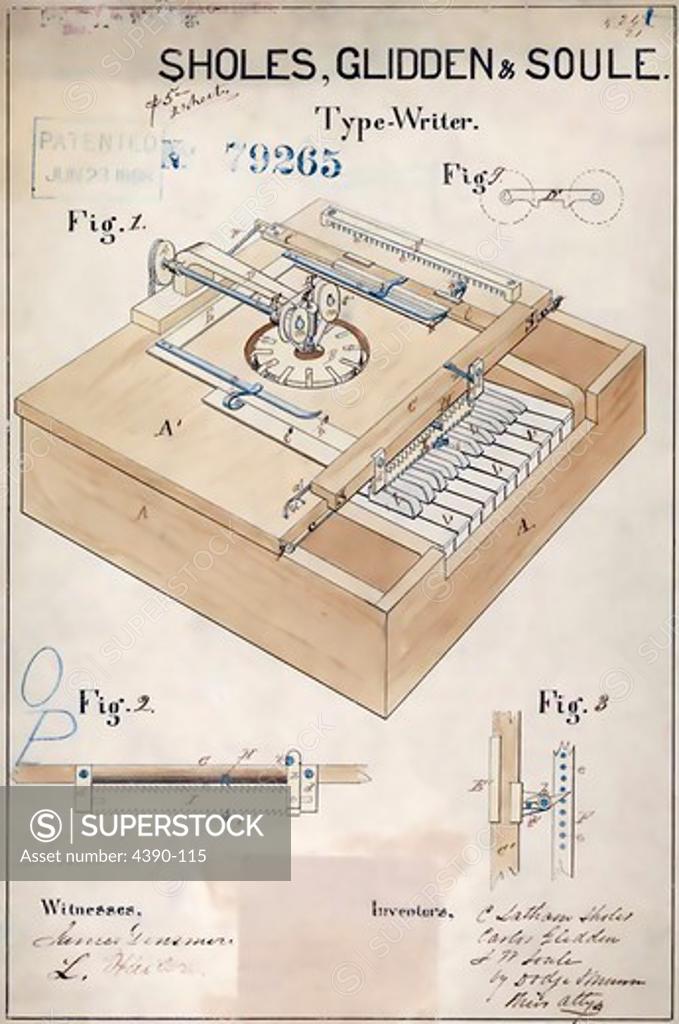 Stock Photo: 4390-115 Drawing for a Typewriter