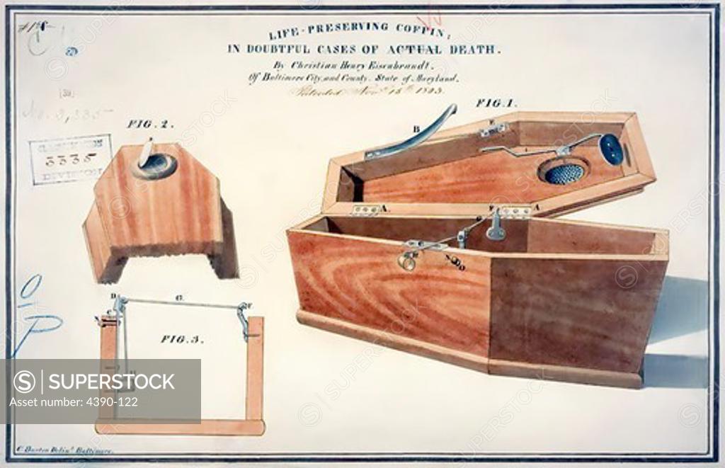 Stock Photo: 4390-122 Drawing for a Life - Preserving Coffin