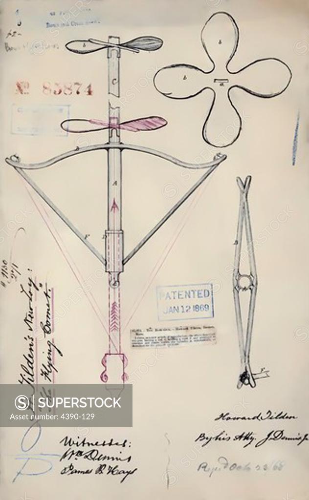 Stock Photo: 4390-129 Drawing of Flying Comet Toy
