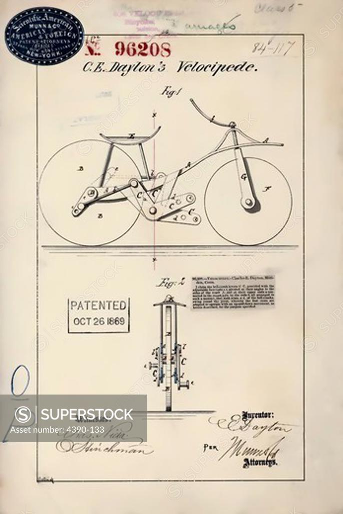 Stock Photo: 4390-133 Drawing of Velocipede