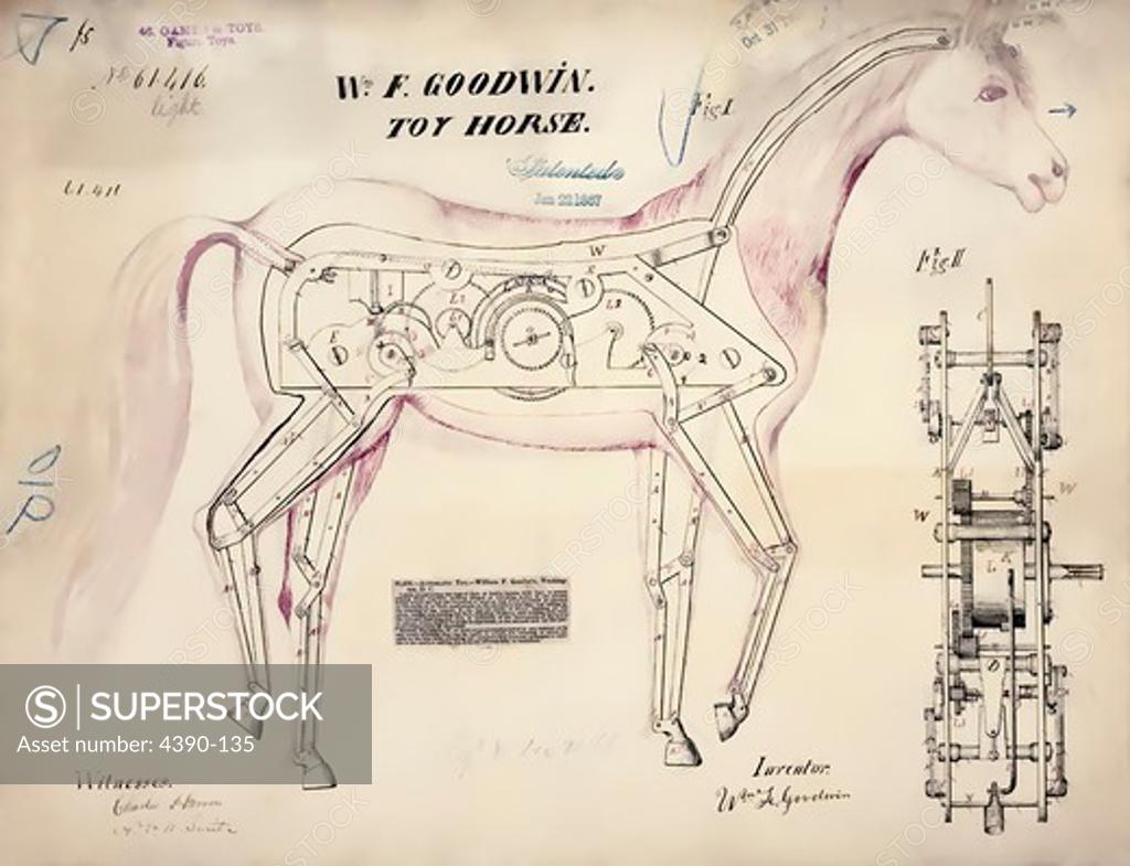 Stock Photo: 4390-135 Drawing of Toy Horse