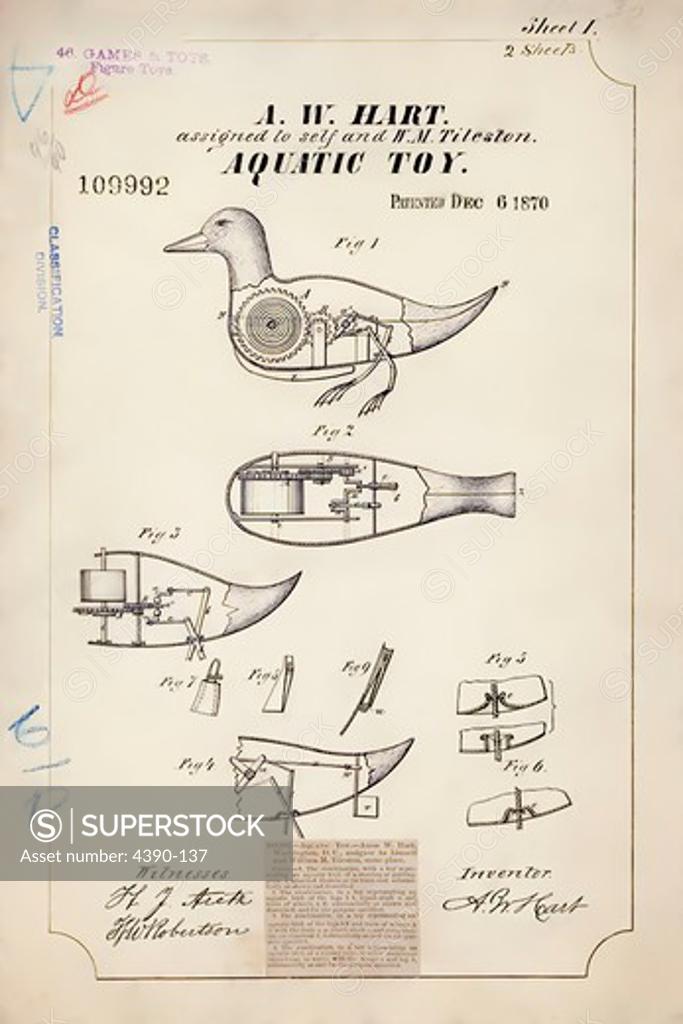 Stock Photo: 4390-137 Drawing of Aquatic Toy