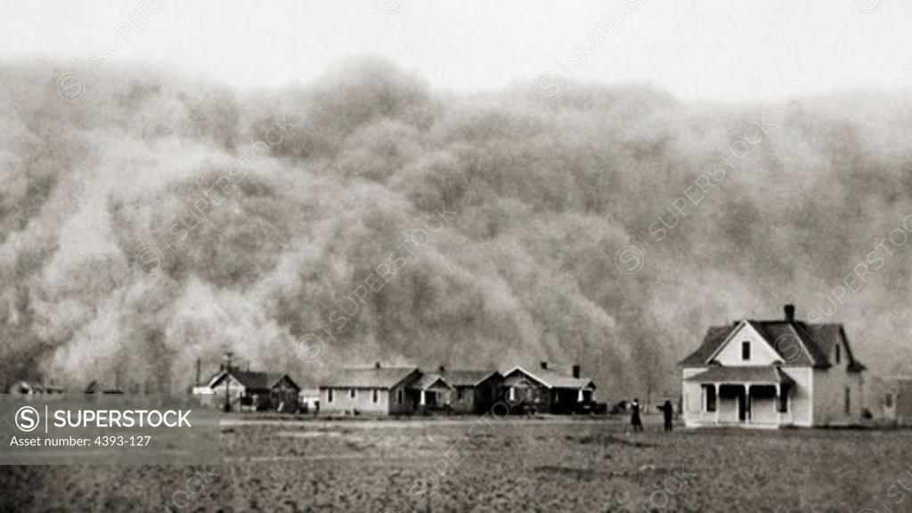 Stock Photo: 4393-127 Dust Storm Approaching Stratford, Texas