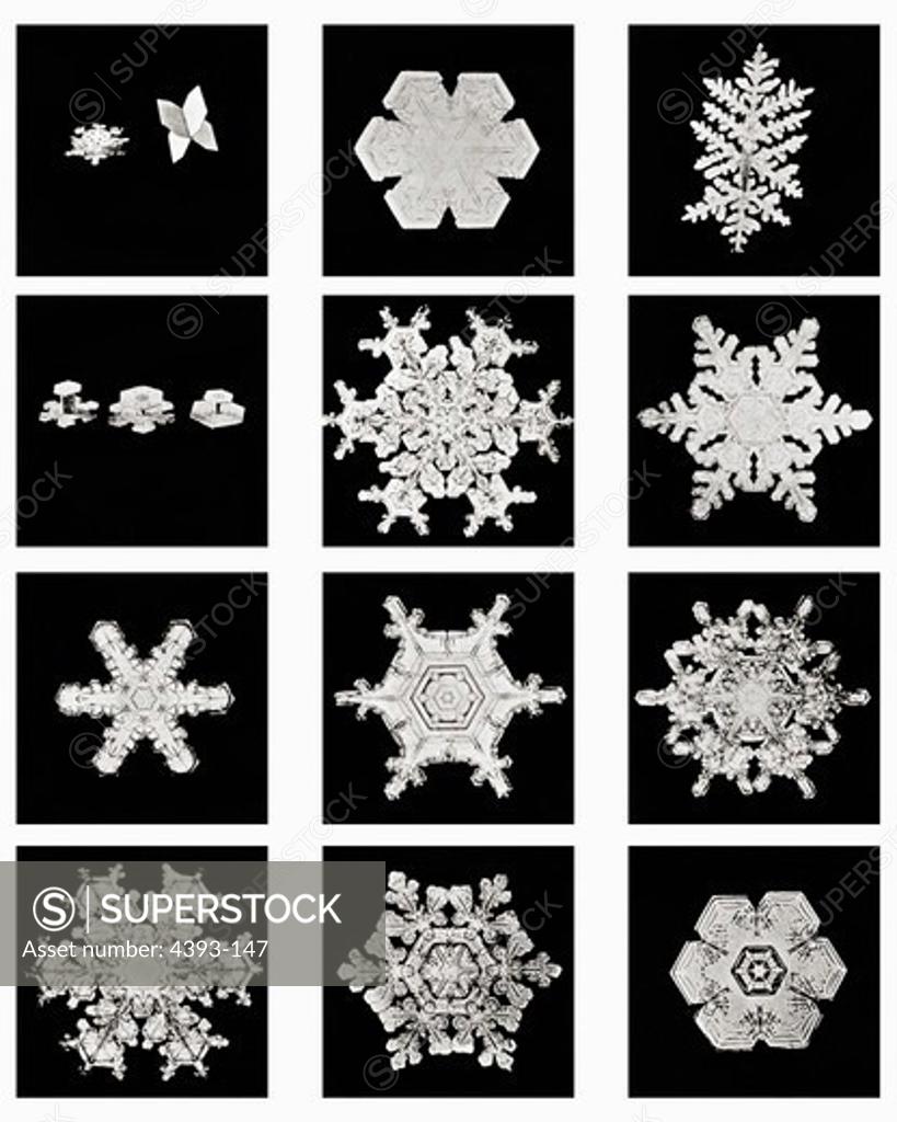 Stock Photo: 4393-147 Plate III of Studies Among Snow Crystals