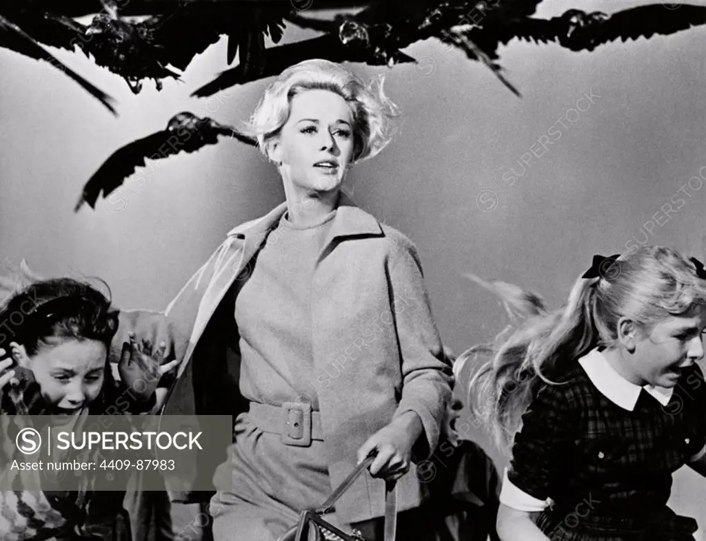TIPPI HEDREN in THE BIRDS (1963), directed by ALFRED HITCHCOCK.
