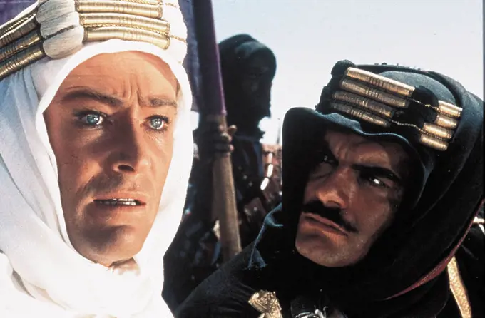 PETER O'TOOLE and OMAR SHARIF in LAWRENCE OF ARABIA (1962), directed by DAVID LEAN.