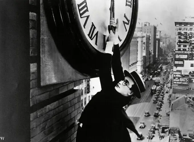 HAROLD LLOYD in SAFETY LAST (1923), directed by FRED NEWMEYER.